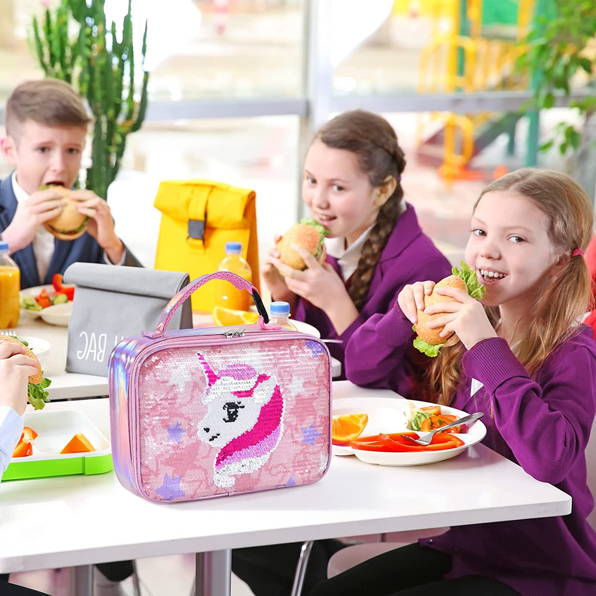  WERNNSAI Sequins Unicorn Lunch Box - Holographic