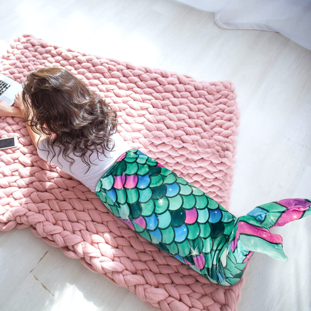 Plush mermaid outlet tail blanket