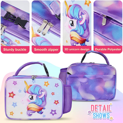  WERNNSAI Sequins Unicorn Lunch Box - Holographic Insulated Girls  Lunch Bag for Kids Bento Back to School Picnic Preschool Kindergarten Lunch  box Waterproof Reusable Thermal Lunch Tote Box: Home & Kitchen