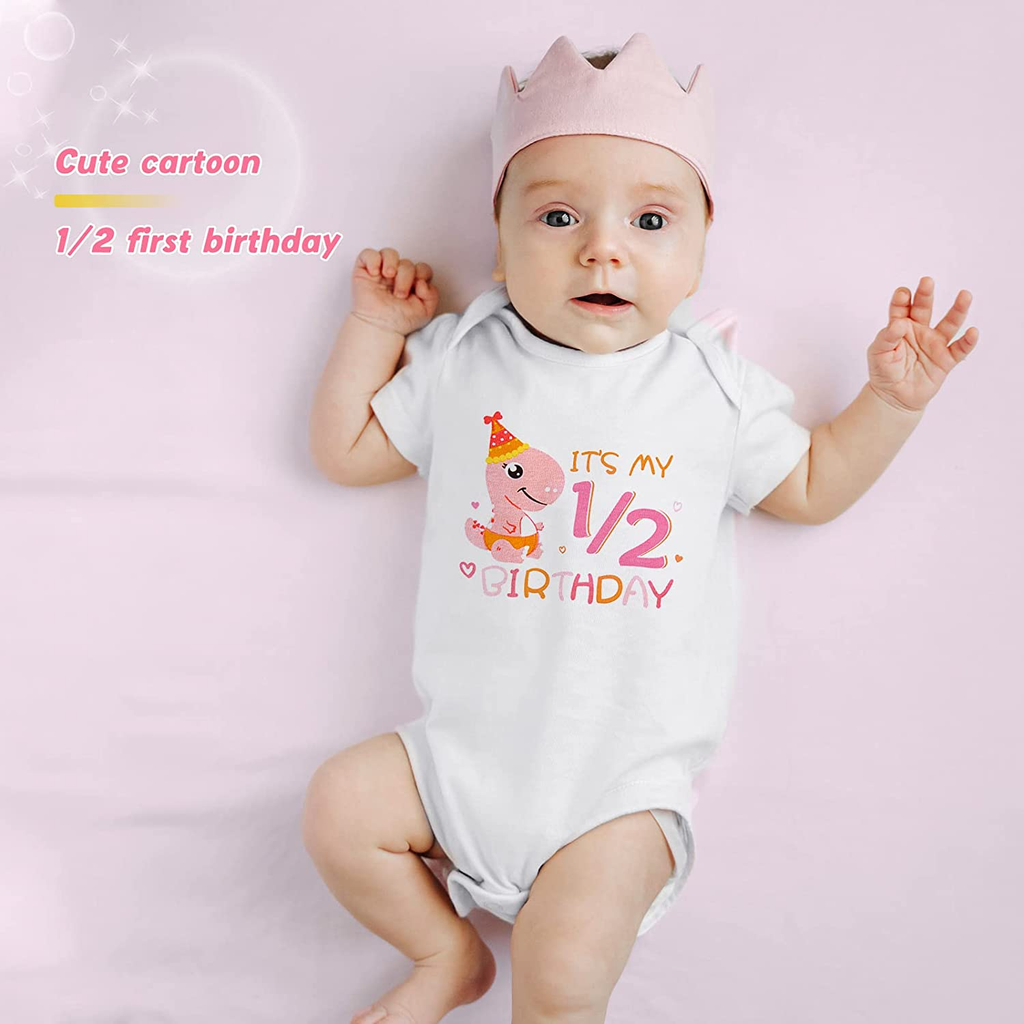 Half birthday onesie girl sale