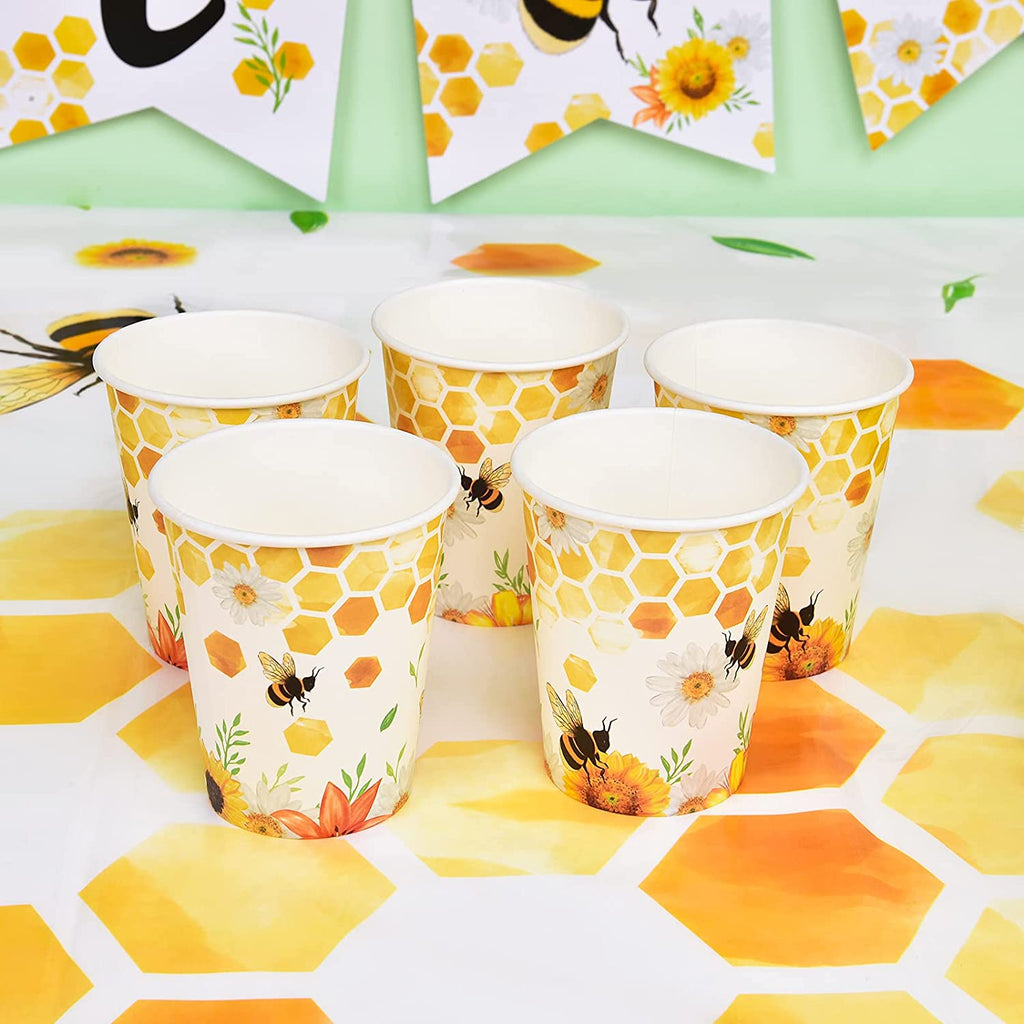 WERNNSAI Bee Party Tablecloth - 1 Pack 108'' X 54'' Bee Birthday Party  Supplies for Kids Girls