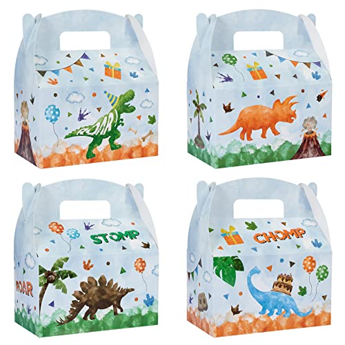 Dinosaur Treat Boxes - Watercolor Dinosaur Party Supplies 12 Pack