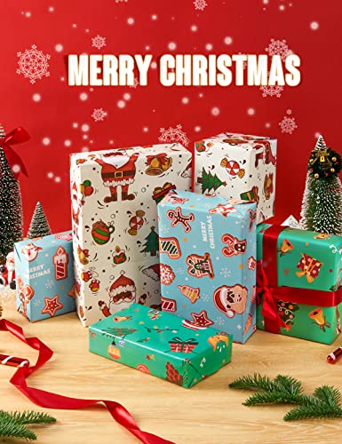 WERNNSAI Christmas Wrapping Paper - 10 Sheets 20 x 27 Gift