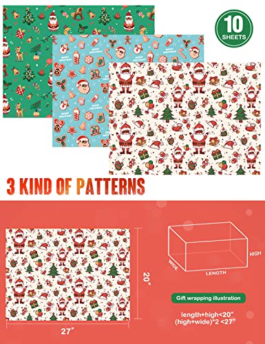 WERNNSAI Christmas Wrapping Paper - 20 Sheets Snowman And Dogs Gift  Wrapping Paper for Kids, Dog Lovers and Owners, Christmas Decorations Party  Decor for Christmas Gifts Box, Family Dinner Present, 20 x 27